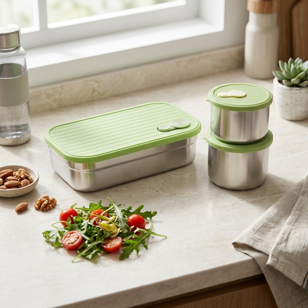 Meal Prep Kinder - Magnetronbestendige 304 roestvrijstalen lunchboxset, voedselbewaarcontainers voor