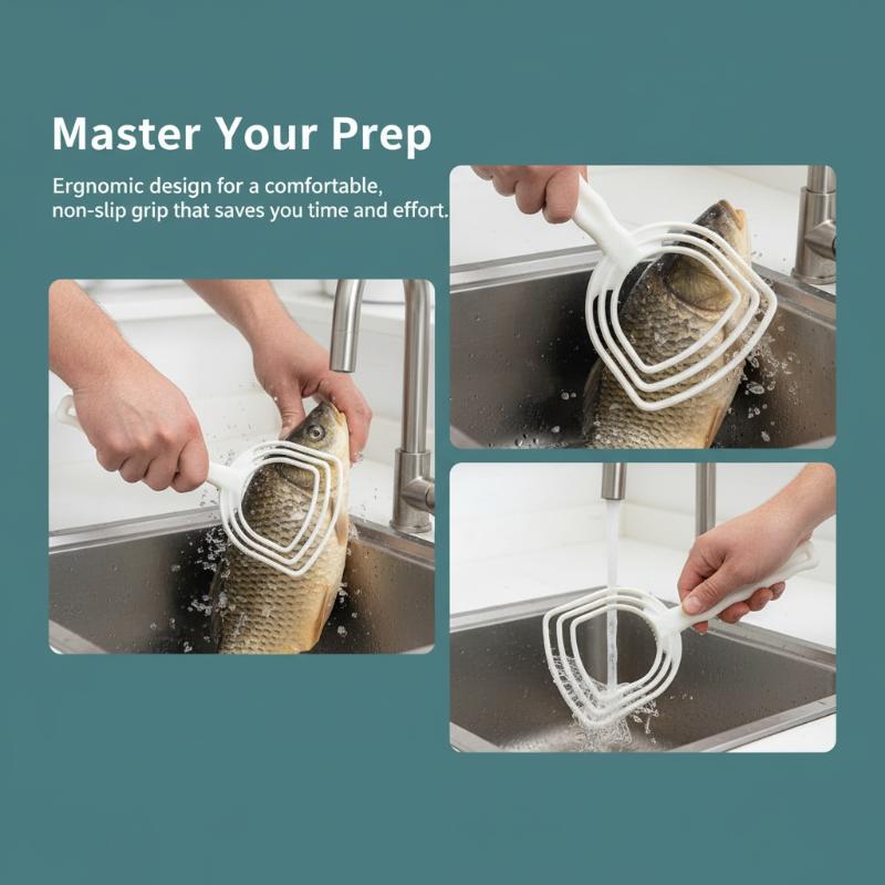 Meal Prep Seafood - Handmatige plastic vlees- en visschubbenkrabber, witte