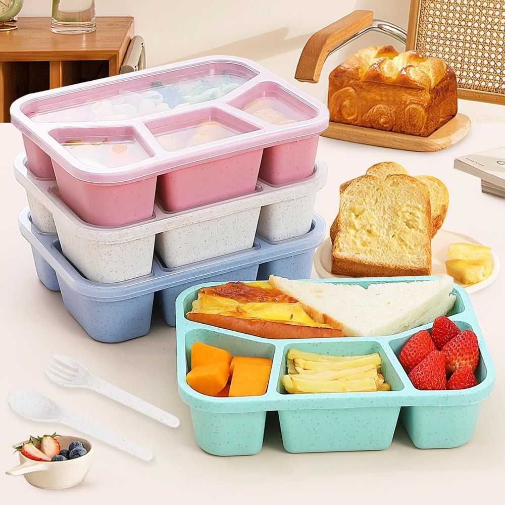 Meal Prep Kinder - 4 Compartimenten Kids Bento Box Herbruikbare