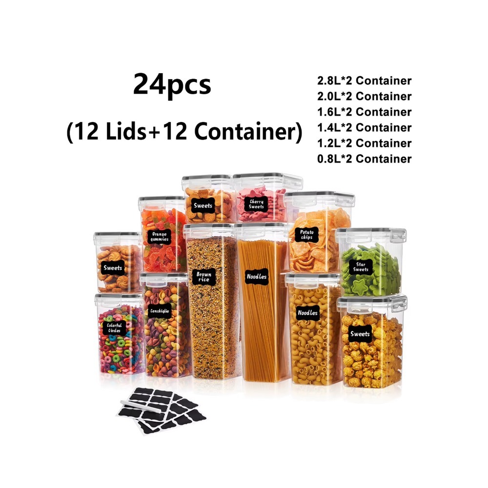 Meal Prep With Rice - 24 stuks afsluitbare voedselbewaarcontainers met deksels,