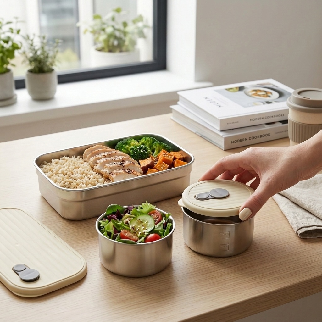 Meal Prep Kinder - Magnetronbestendige 304 roestvrijstalen bento box set,
