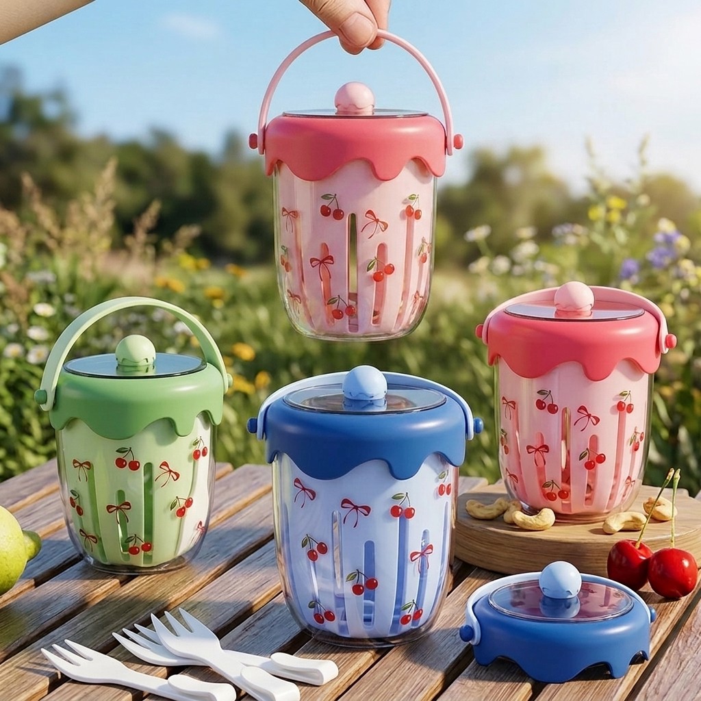 Meal Prep Kinder - Plastic overnigh oats containers met deksels,