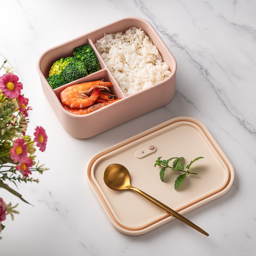 Meal Prep Kinder - 700ml/1300ml siliconen bento box met 3