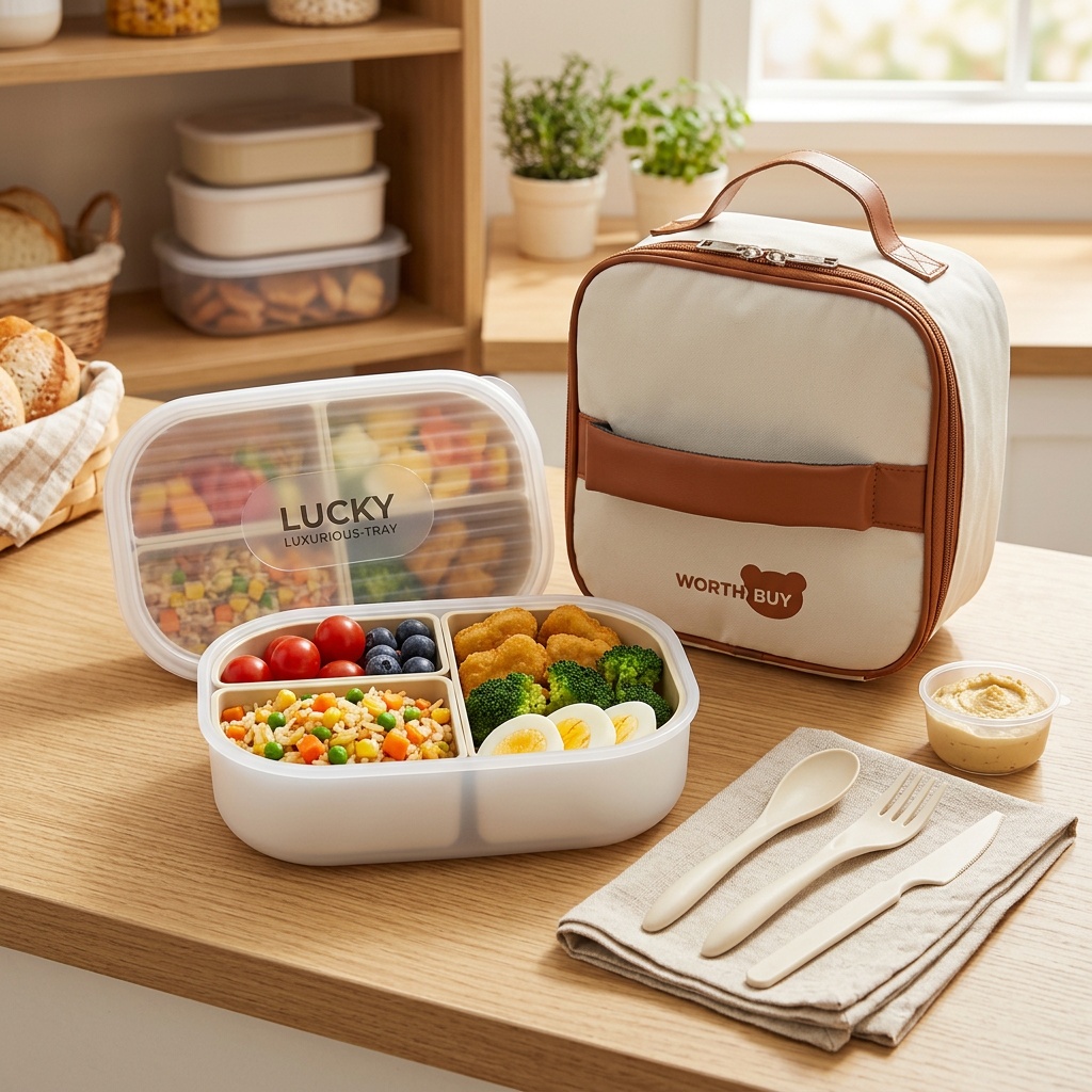3-compartiments plastic bento  - Meal Prep Kinder recensie en prijs
